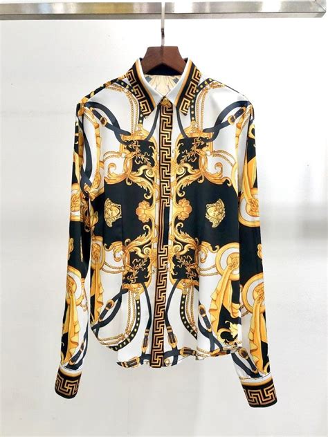 versace blouse wit|Versace long sleeve shirts women's.